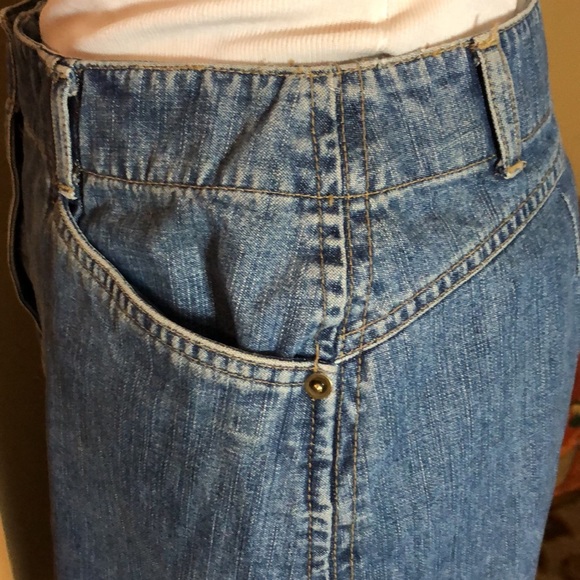 Vintage TALBOTS Size 6 petite Denim 100% Cotton Flat front 2 Pockets Skirt NEW - Picture 6 of 16